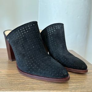 Sam Edelman Black Suede Heeled Mules